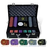 CCLIFE Pokerkoffer Pokerset Profi 300 500 PCS Pokerspiel inkl. Pokerdecks...