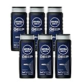 NIVEA MEN Deep Clean Duschgel Set 6 Duschgel 3-in-1 für Körper, Gesicht...