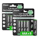 HiQuick AAA Akku, Micro AAA NI-MH 1100mAh, wiederaufladbare AAA Batterien...