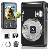 4K 64MP Digitalkamera mit 32GB SD-Karte für Fotografie, Autofokus Kamera...
