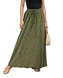 Hount Maxirock Damen Casual Blumen Polka Dot Vintage Skirts Grosse Grössen...