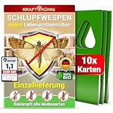 KRAFTKÖNIG Schlupfwespen gegen Lebensmittelmotten - 10 Karten in 1...