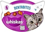 Whiskas Dentabites Zahnpflegesnacks für Katzen mit Huhn, 8x40g (8...