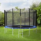 Hauki Trampolin Outdoor, Ø427 cm, Blau, GS geprüft, Rundes...