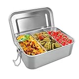 Nutabevr Brotdose Edelstahl, 850ml Lunchbox Auslaufsicher mit Abtrennung...