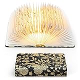 ZBOLE Blumenbuch-Lampen-Dekor, 3 Modi, USB-C wiederaufladbar, tragbares...