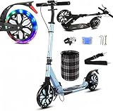 Cityroller mit 200mm LED Big Wheel Scooter Leuchträdern & Tragegurt...