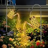 HELESIN Solarlampen mit Lichterkette Gießkanne Fairy Garden Light (2...