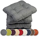 sunnypillow 4er Set Stuhlkissen 40x40 cm Bequeme 8cm Polsterauflage Auflage...