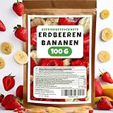 Gefriergetrocknete Früchte Mix 100g, Gefriergetrocknete Erdbeeren Bananen...