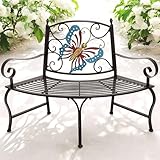 DanDiBo Baumbank Halbrund Wetterfest Metall Braun 96594 Gartenbank...