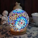 HyDlan Nachttischlampe Glas-Patchwork-Tischlampe, Boho-Stil (15.5 x...