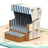 papercrush® Pop-Up Karte Strandkorb - 3D Geburtstagskarte für Urlaub am...