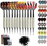 Dartpfeile mit Kunststoffspitze, 12 Stück Soft Dartpfeile Set für...