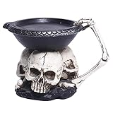 Skelett Harz Ornamente - Totenkopf Ornamente Harz Halter Kerze - Halloween...