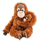 Teddys Rothenburg Kuscheltier Orang Utan AFFE mit Baby 28 cm sitzend...