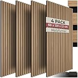 tectake® 3D Akustikpaneele 120 x 60 x 2,1 cm, Holz Optik Paneele,...