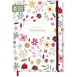 paper&you® Adressbuch A5 mit Register A-Z [Wild Flower] Buch für...