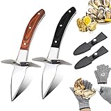 TWUTGAYW Austernmesser Set, 2 Stücke Austernöffner mit 2 Paar...