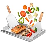 Grillplatte Set, 43×32cm Universal BBQ Edelstahl Plancha Grillplatte mit...