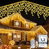 WOWDSGN [430 LED] Eisregen Lichterkette Außen/Innen, 14M...