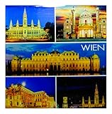 Magnet Souvenir Wien Fotocollage 7,5 x 7,5 cm Kühlschrankmagnet Deko GCG...
