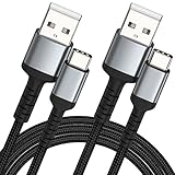 2m USB C Kabel 2Pack, Nylon USB A auf USB C 3A Ladekabel Typ C...