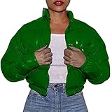 Generisch Frauen Wintermantel Kurzparka Baumwolle mit Glanz Metalloptik...