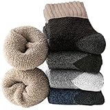 Josnown Thermosocken Herren, 5 Paar Dicke Frotteesohle Winter Warme Socken,...