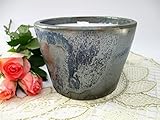 KERZENFRESSER Indoor/getöpferte Keramik in silber-blau zum Schmelzen und...