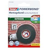 tesa Powerbond Outdoor - Doppelseitiges Montageband für den Außenbereich...