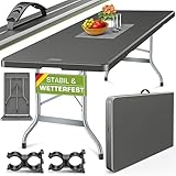 tillvex Gartentisch 220x70cm klappbar Kunststoff | Buffettisch mit...
