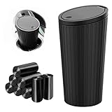 YAMAIDUO Auto Mülleimer mit Deckel, Kleiner Automülleimer mit 8 Rollen...