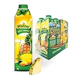 Pfanner 100% Ananassaft (8 x 1 l) – vitamin-reicher Saft aus Ananas –...