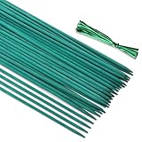 CAKKVDE Bambus-Pflanzenstäbe mit 50 Bindebändern, 44,5 cm, Gartenstecker...
