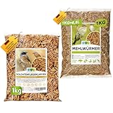 EWL Naturprodukte Mehlwürmer 1kg & Soldatenfliegenlarven 1kg getrocknet,...