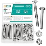 44 Stück Schlossschrauben M8 x 80mm, Edelstahl Torbandschrauben mit...