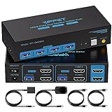 HDMI USB 3.0 KVM Switch 2 PC 2 Monitore 4K60Hz KVM-Switches für 2...