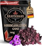 120g Hibiskusblüten ganz getrocknet, hochwertige Blüten von Krautschmaus,...