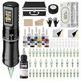 Solong Tattoo Maschine Set Profi, Rotary Wireless Tattoo Pen Gun Kit mit...