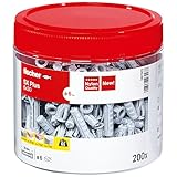 fischer Spreizdübel SX Plus 6 x 30, handliche Runddose mit 200...