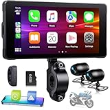 Volam Carplay Motorrad Android Auto, Tragbares Carplay Display mit Dashcam...