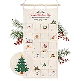 DazSpirit Adventskalender aus Stoff 2025 mit gesticktem ‘Frohe...
