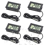 Digitales LCD-Thermometer, 4 Stück, Heizkörper-Auswuchtthermometer mit...