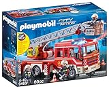 PLAYMOBIL City Action 9463 Feuerwehr-Leiterfahrzeug mit Licht und Sound, Ab...