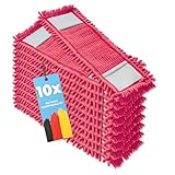 10x Bodenwischer Ersatzbezug - Chenille Wischbezug rot - Wischmopp Chenille...