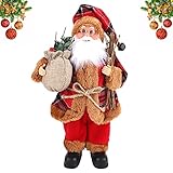 Mini Weihnachtsmann Figur stehend 32cm Traditionell Rot Weihnachtsdeko...