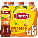 LIPTON ICE TEA Peach, Eistee mit Pfirsich Geschmack, EINWEG (6 x 1.25L)