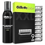 Gillette Labs Rasierklingen, 9 Ersatzklingen für Nassrasierer Herren und...