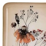 Tablett, cremefarben, goldfarben, Orange, 15 x 26 cm